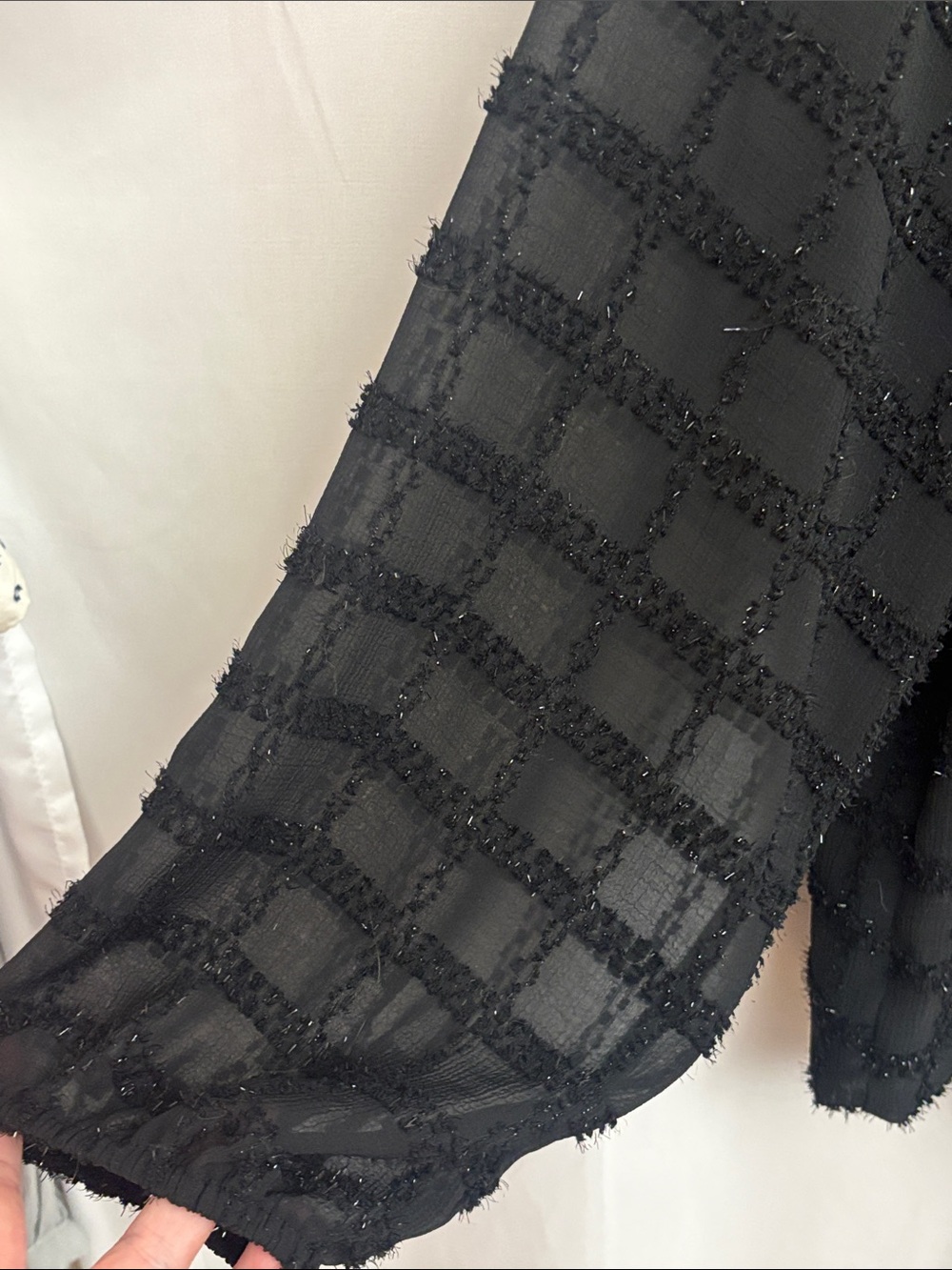 Liz Claiborne NWT Black Striped Bubble Hem Ruffle Blouse Size XL - Picture 8 of 16